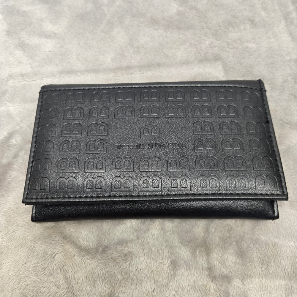 Museum of the Bible Black Trifold Wallet Embossed Logo Card Holder Souvenir